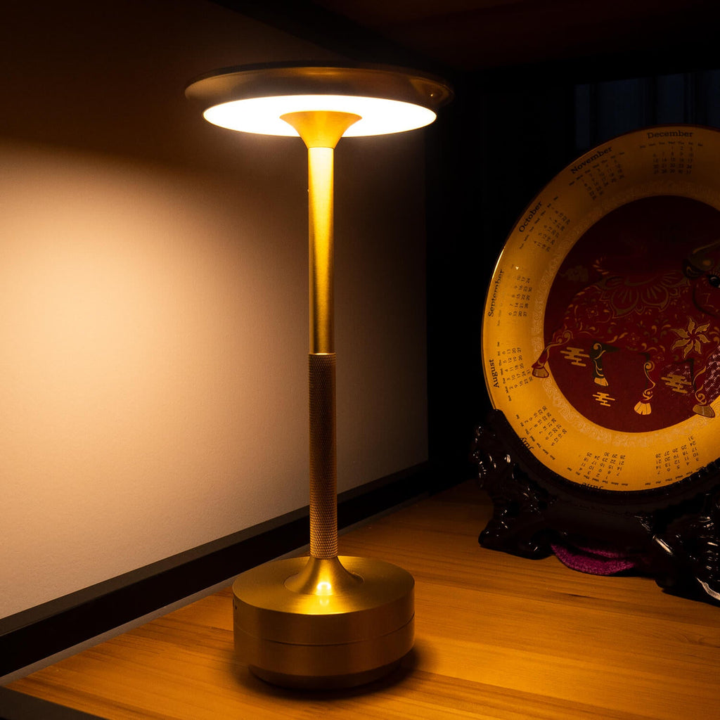 Cordless Metallic Table Lamp - Modern Design for Home & Office Lighting