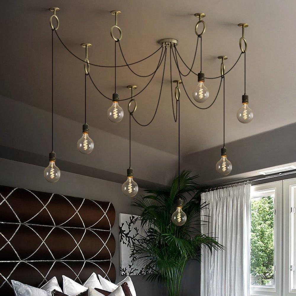 Industrial Spider Chandelier | Customizable Metal Pendant Light with 3-5-8 Heads for Indoor Use