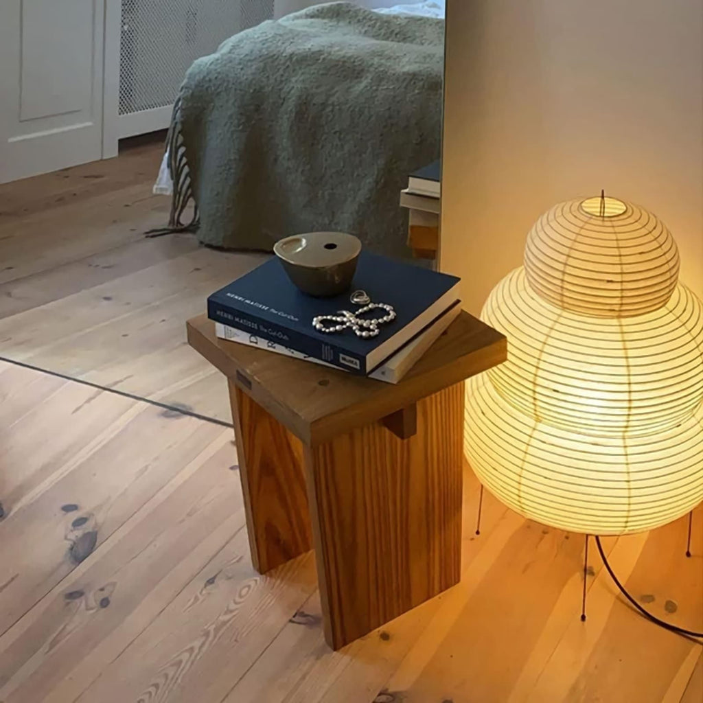 Japanese Paper Table Lamp - Minimalist Design for Living Room & Bedroom Lighting