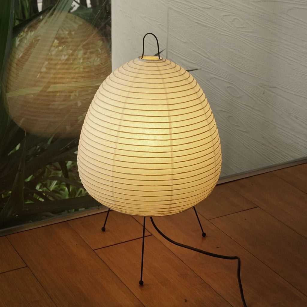 Japanese Paper Table Lamp - Minimalist Design for Living Room & Bedroom Lighting