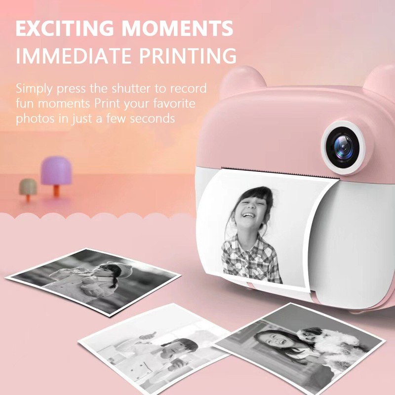 Childrens Polaroid Instant Print Camera Digital Pink for Preschoolers Childs