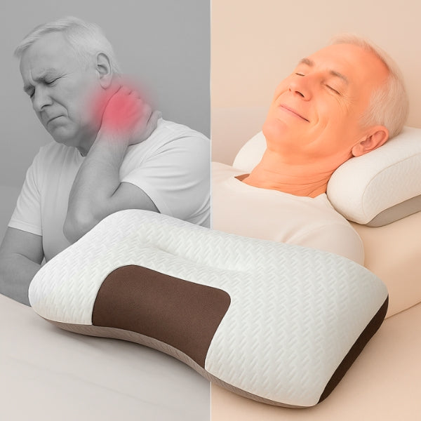 Orthopedic Neck Pillow for Sleeping - Relieve Shoulder Pain and Stiff Neck with Cervical Support for Back and Side Sleepers