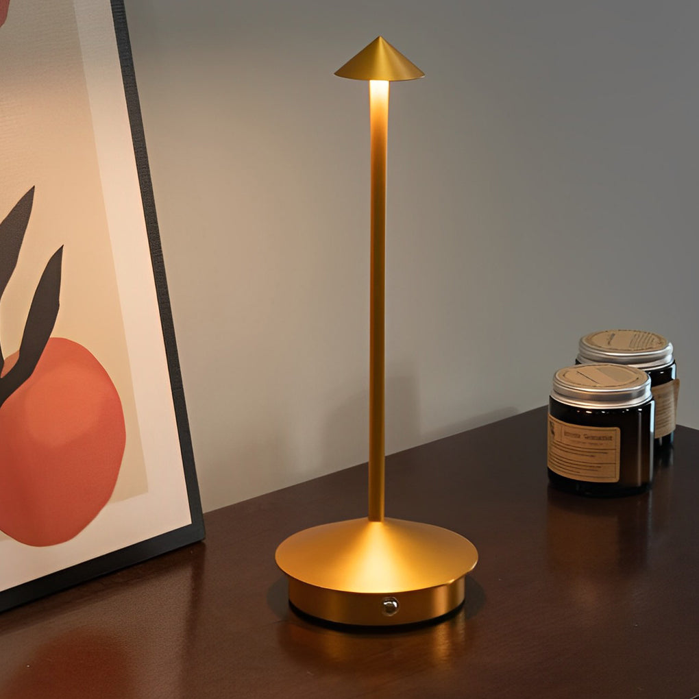 11.41 Inch Cordless Mushroom Table Lamp - Cute Pina Design for Bedroom & Living Room Lighting