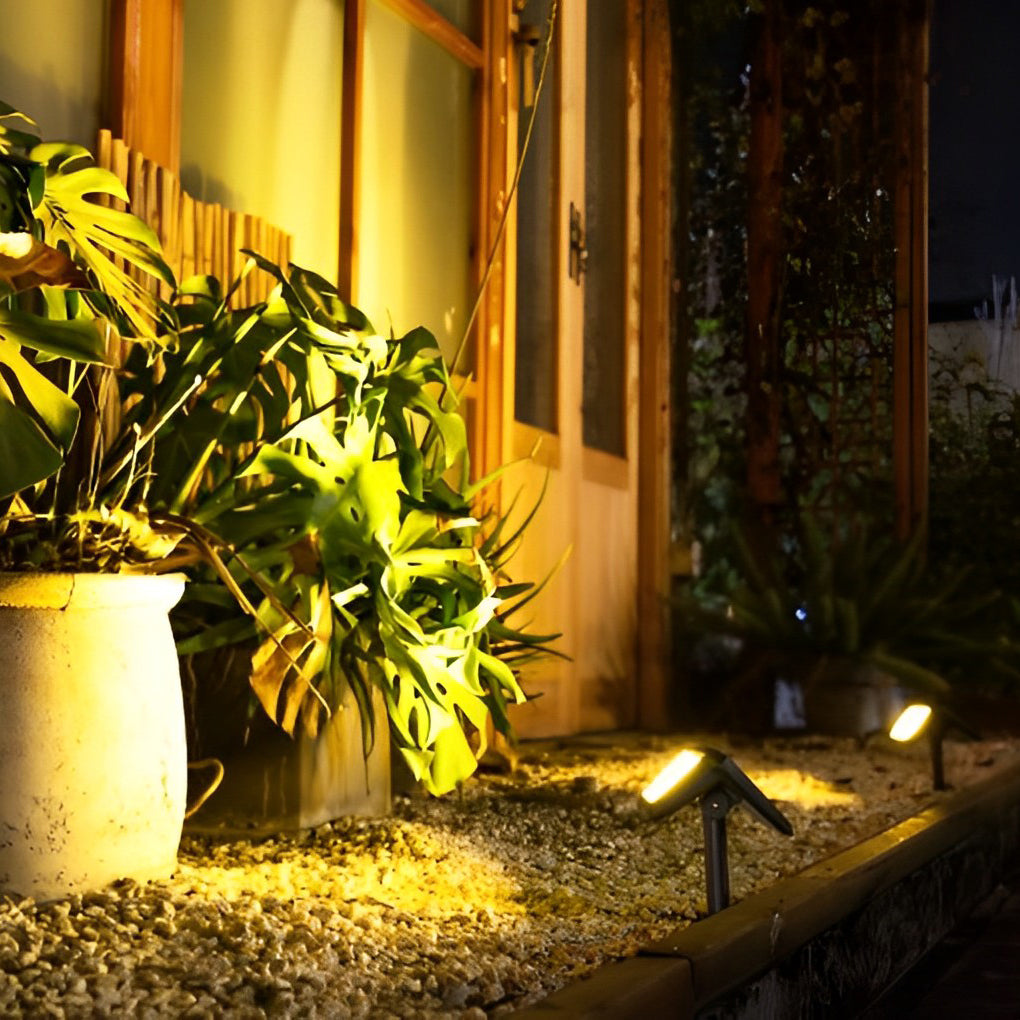LED Solar Lights Outdoor - 2PCS Waterproof IP65 Black Modern Lawn Lamps for Garden Pathway Lighting