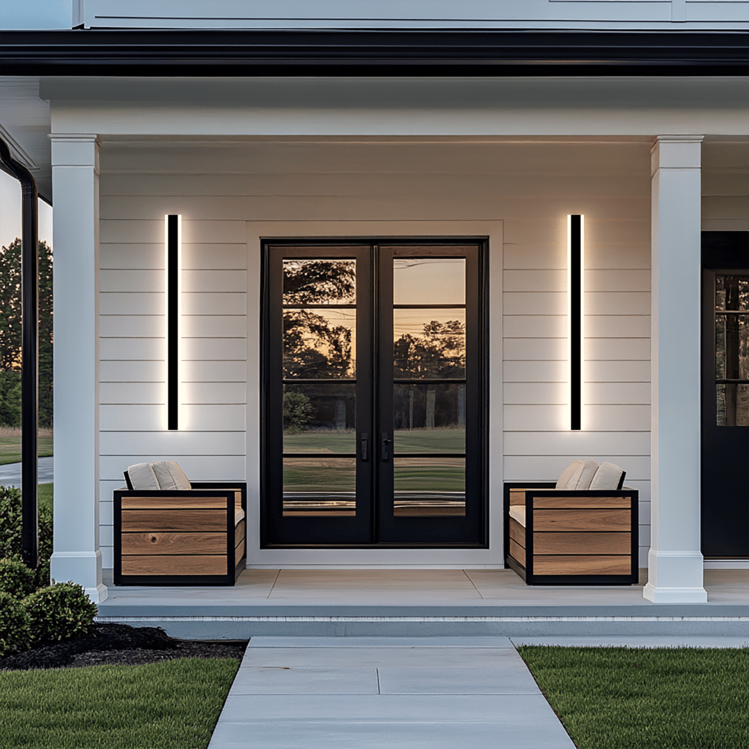 LED Outdoor Wall Light – Modern Weather-Resistant, Dimmable Exterior Sconce with 3 Color Temperatures