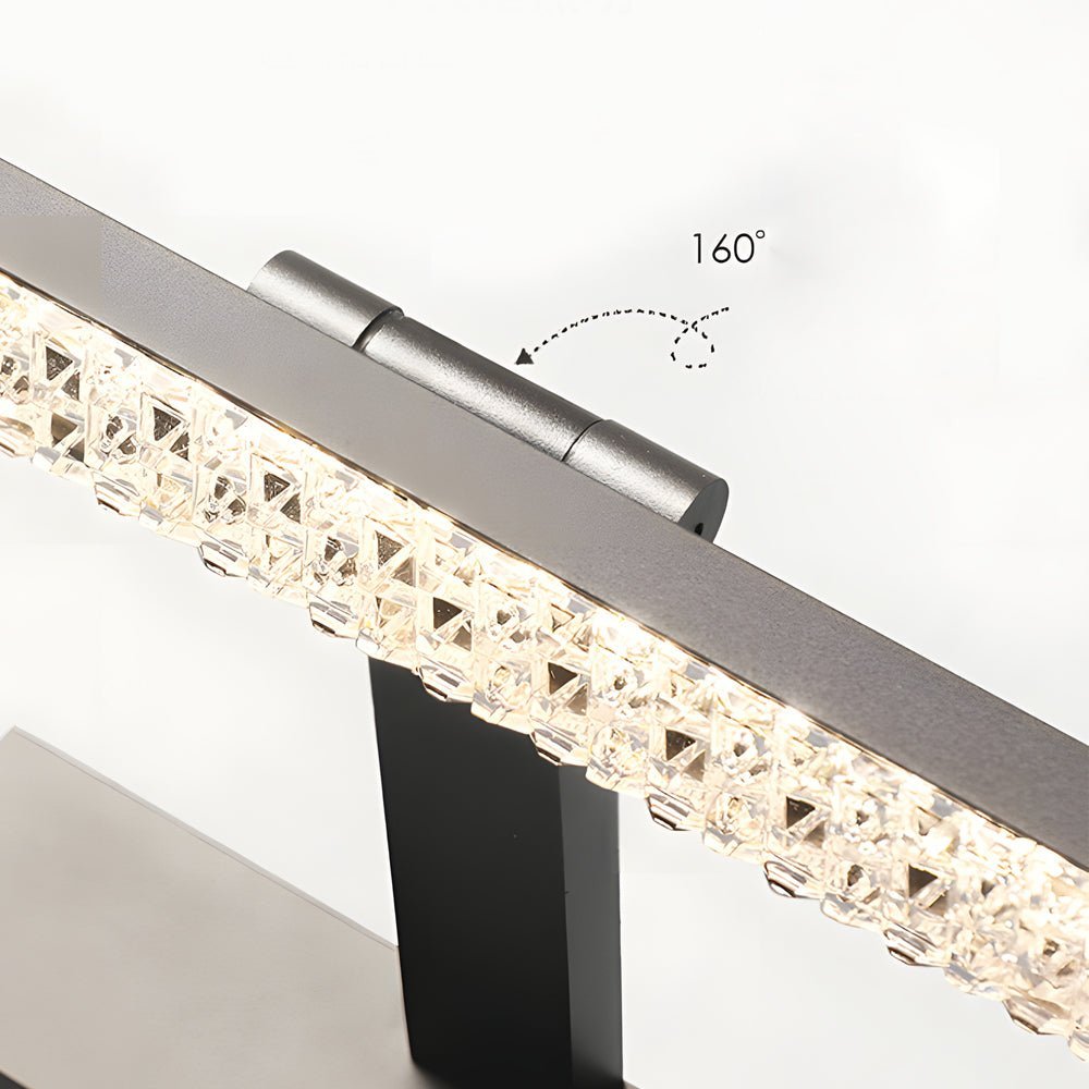 LED Bathroom Vanity Light - 160° Adjustable Dimmable Fixture with Crystal Acrylic Shade for Modern Bathrooms