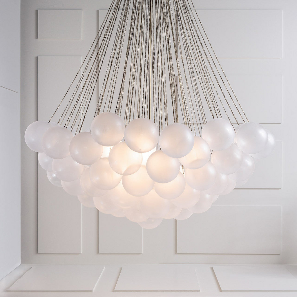 LED Bubble Chandelier Light Fixture - Modern Round Pendant for Dining Room & Living Room Decor