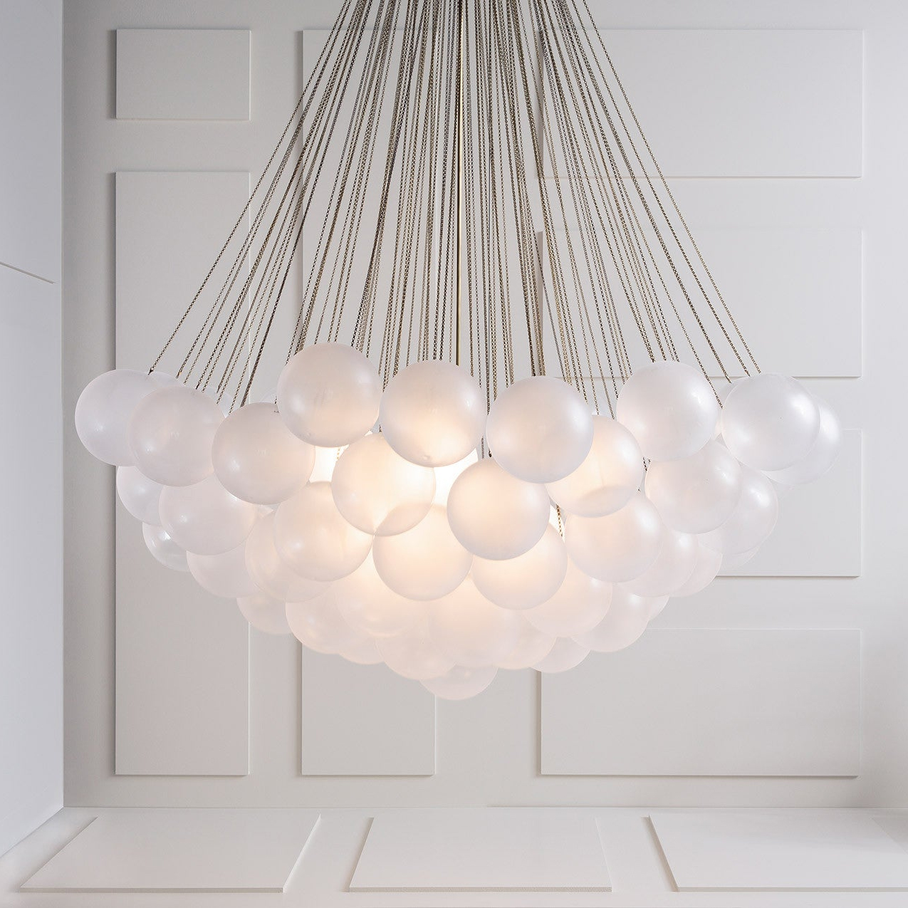 LED Bubble Chandelier Light Fixture - Modern Round Pendant for Dining Room & Living Room Decor