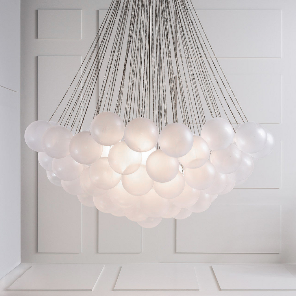 LED Bubble Chandelier Light Fixture - Modern Round Pendant for Dining Room & Living Room Decor