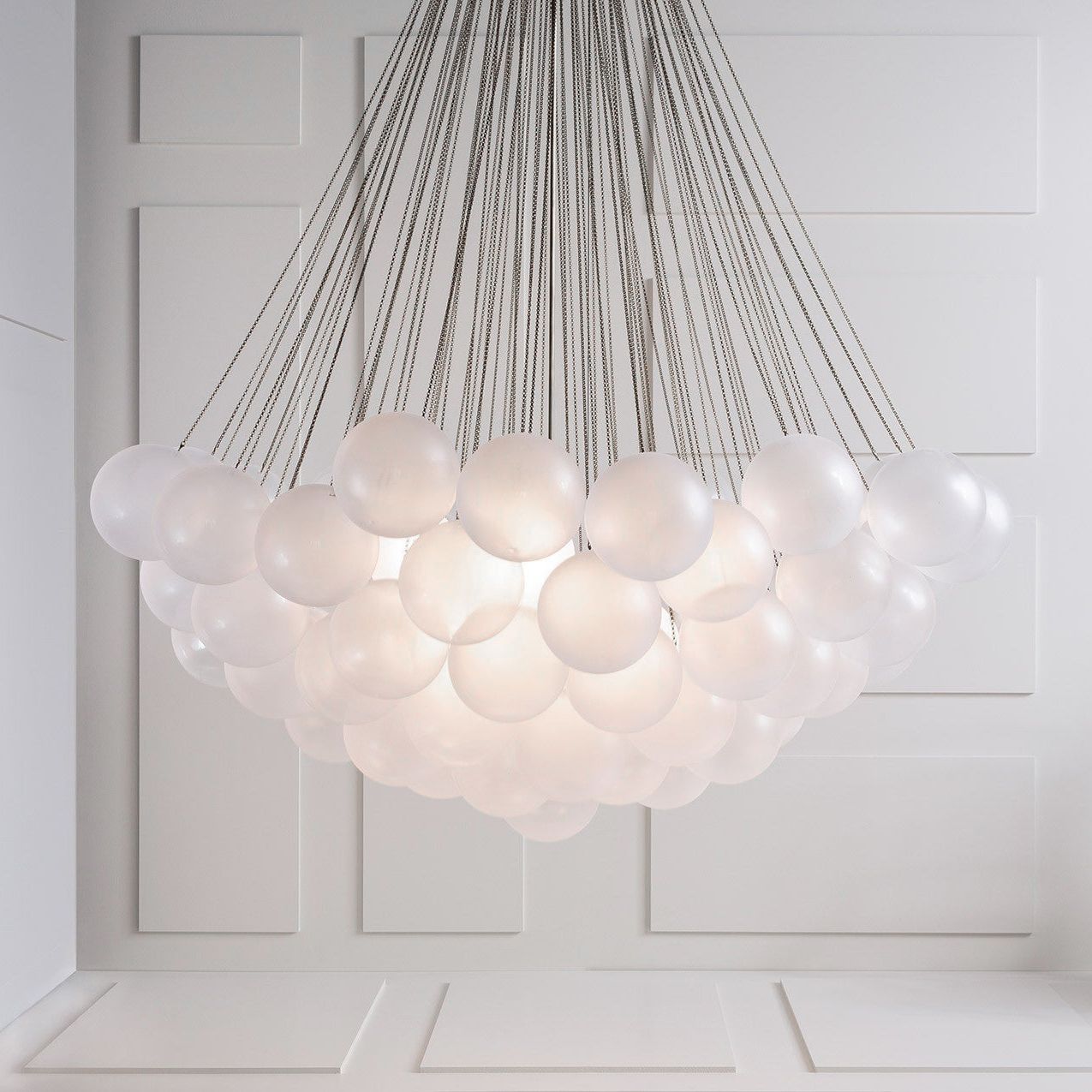 LED Bubble Chandelier Light Fixture - Modern Round Pendant for Dining Room & Living Room Decor