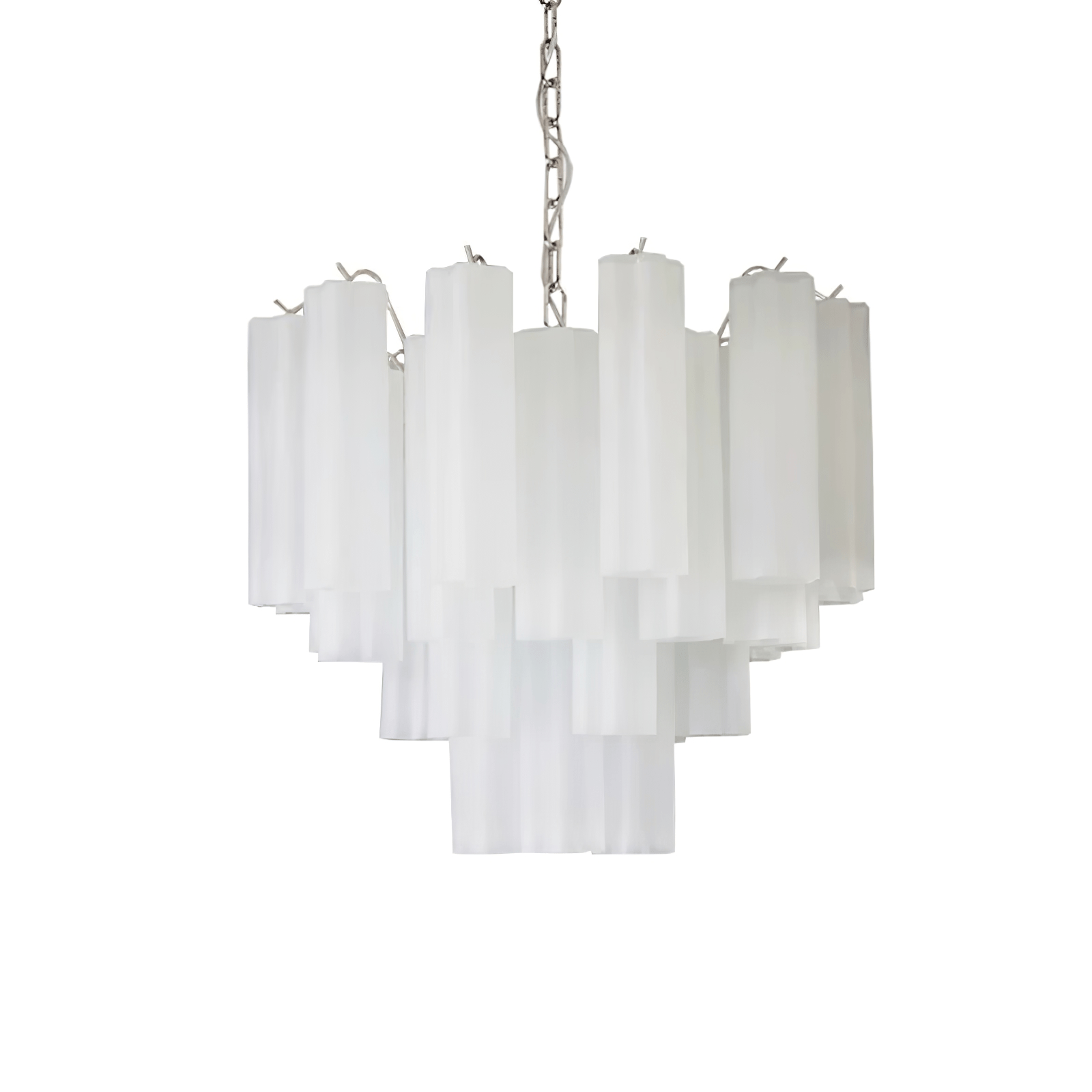 Frosted Glass Tube Chandelier Light Fixture for Dining Room & Living Room Decor
