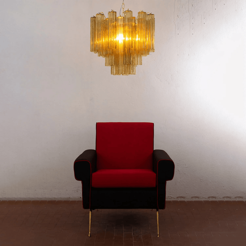 Murano Tubes Chandelier | Hand-Blown Glass, Customizable Size & Finish for Dining Room or Bedroom