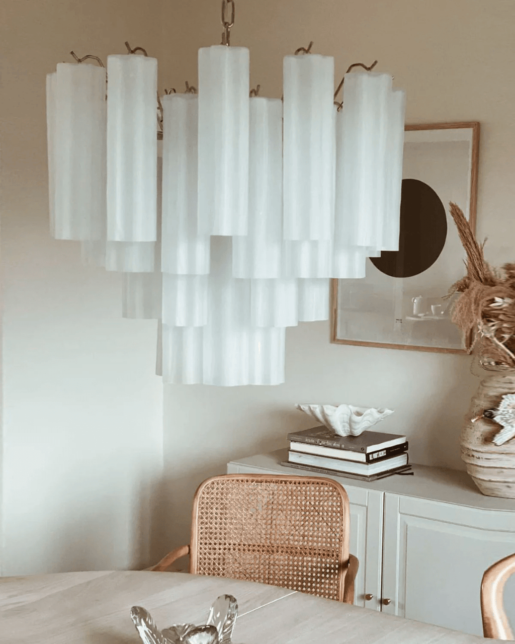 Murano Tubes Chandelier | Hand-Blown Glass, Customizable Size & Finish for Dining Room or Bedroom