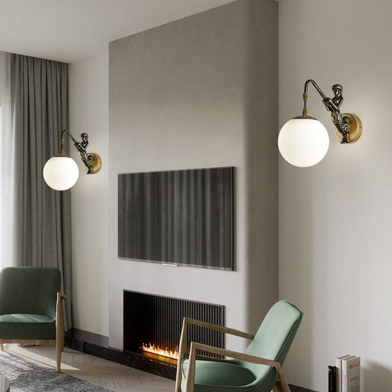 Vintage Rustic Mermaid Wall Sconce Light Fixture - 1-Light Design for Coastal & Nautical Home Decor