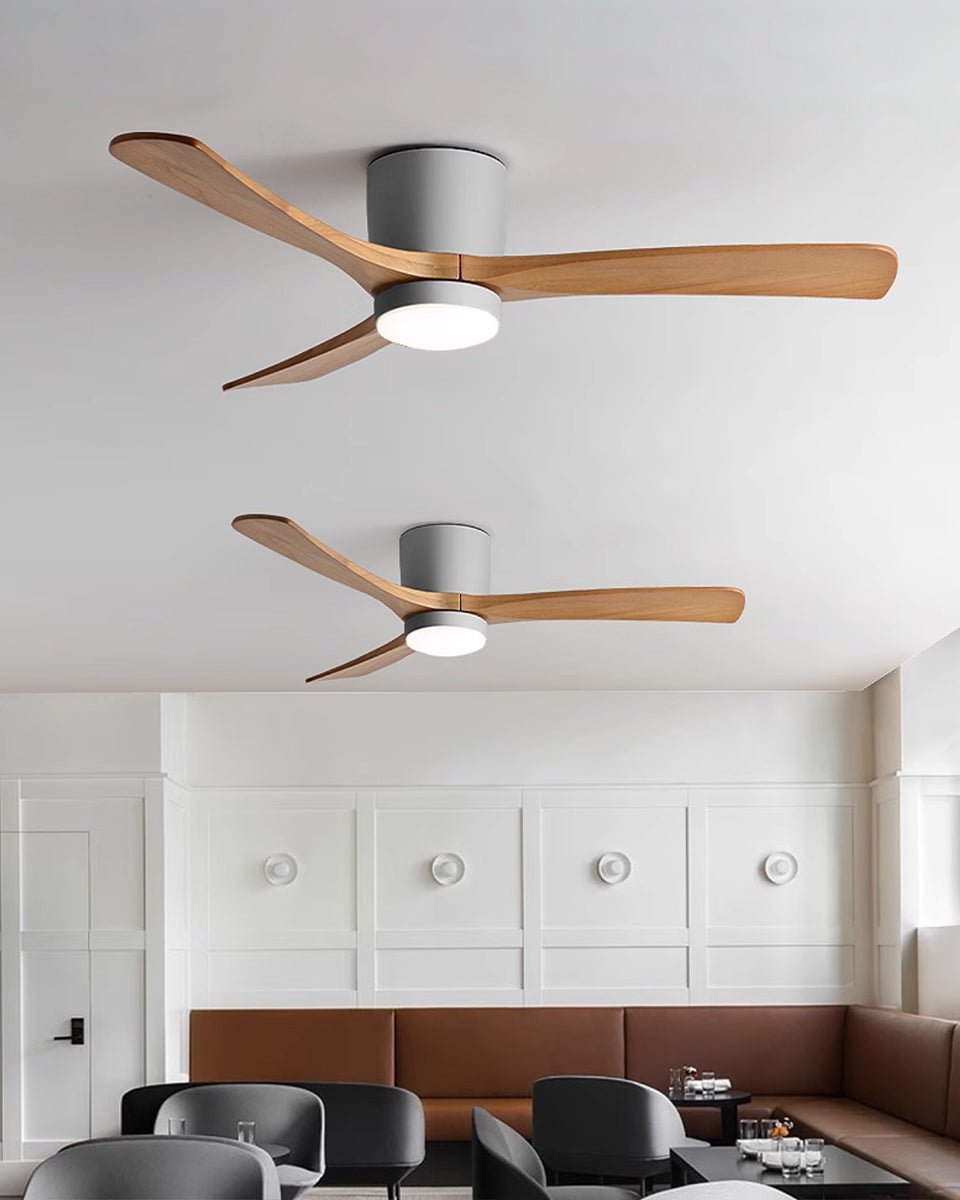 Nordic Wooden Ceiling Fan Light | LED, 6-Speed Control & Ideal for Indoor Spaces, Available in 42", 48", 52" Sizes