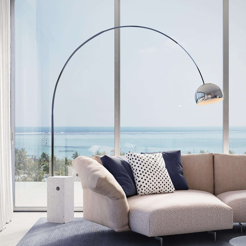 LED Arco Floor Lamp - Modern Adjustable Design with Marble Base for Living Room & Office Lighting