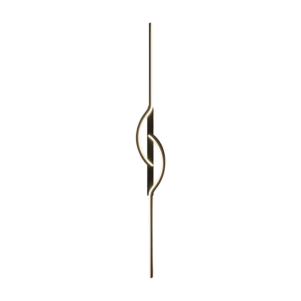 LED Wall Lamp with Stepless Dimming, Black Modern Design for Living Room & Bedroom Lighting