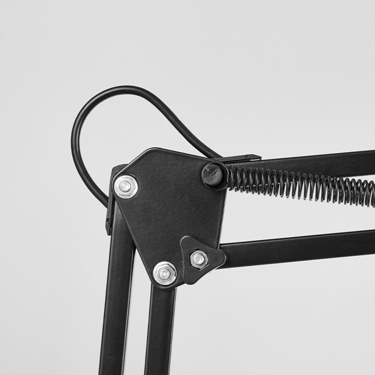 Retractable Long Arm Clip Table Lamp - Modern Minimalist Design in Iron & ABS for Bedroom Lighting