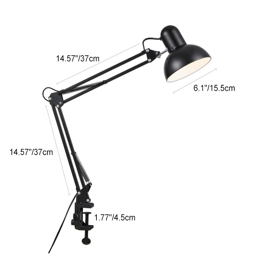 Retractable Long Arm Clip Table Lamp - Modern Minimalist Design in Iron & ABS for Bedroom Lighting