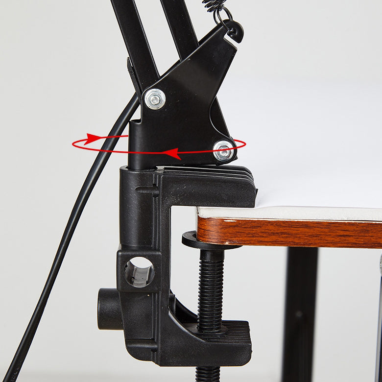 Retractable Long Arm Clip Table Lamp - Modern Minimalist Design in Iron & ABS for Bedroom Lighting