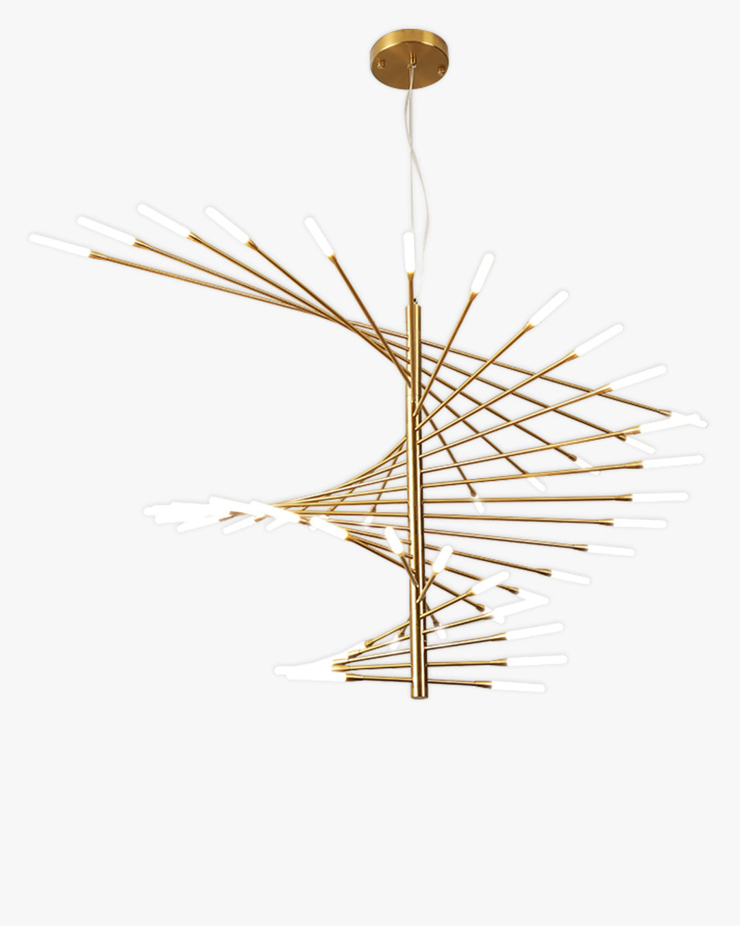 LED Spiral Chandelier - Modern Fireworks Design - Ideal for Living Room & Dining Room Lighting