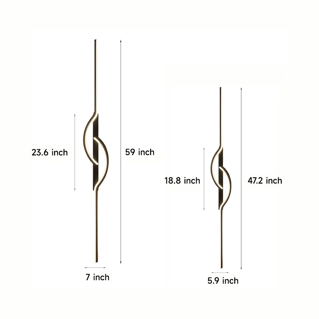 LED Wall Lamp with Stepless Dimming, Black Modern Design for Living Room & Bedroom Lighting