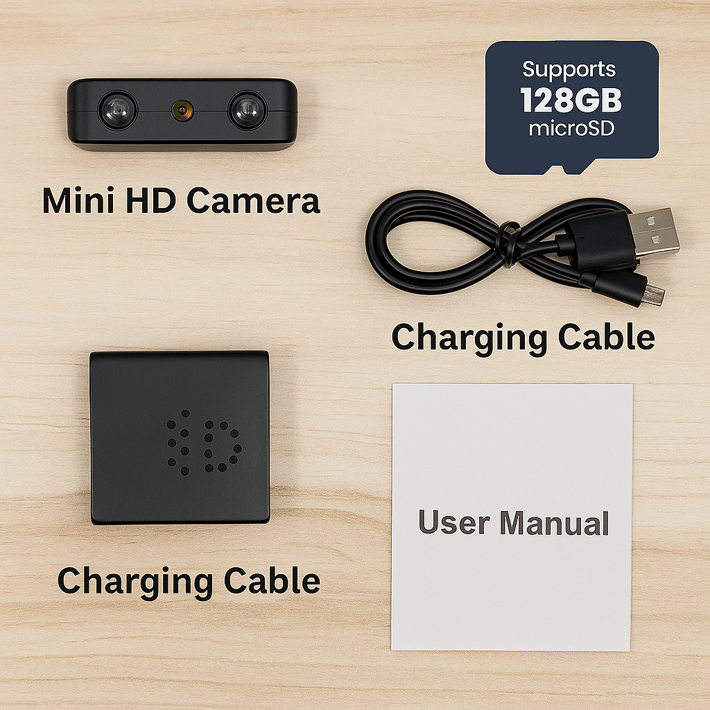 Wireless Miniature Camera with Audio - Surveillance for Home Security & Night Vision