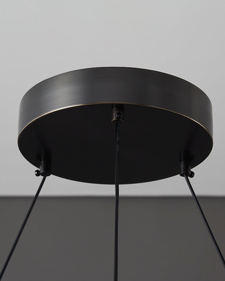 LED Rope Round Chandelier - Modern Fixture for Dining Room & Living Space Lighting