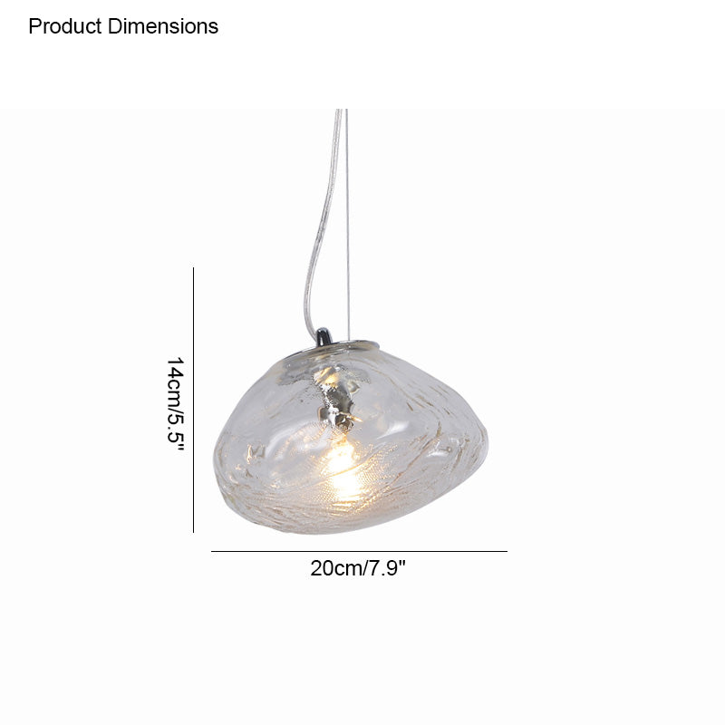 Blown Glass Pendant Light Fixture - Modern Cloud Design for Dining Room & Kitchen Lighting
