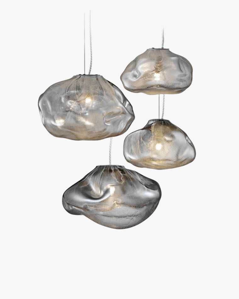 Blown Glass Pendant Light Fixture - Modern Cloud Design for Dining Room & Kitchen Lighting