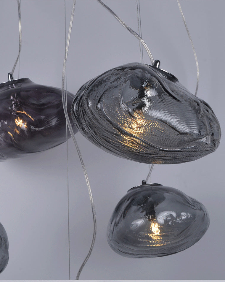 Blown Glass Pendant Light Fixture - Modern Cloud Design for Dining Room & Kitchen Lighting