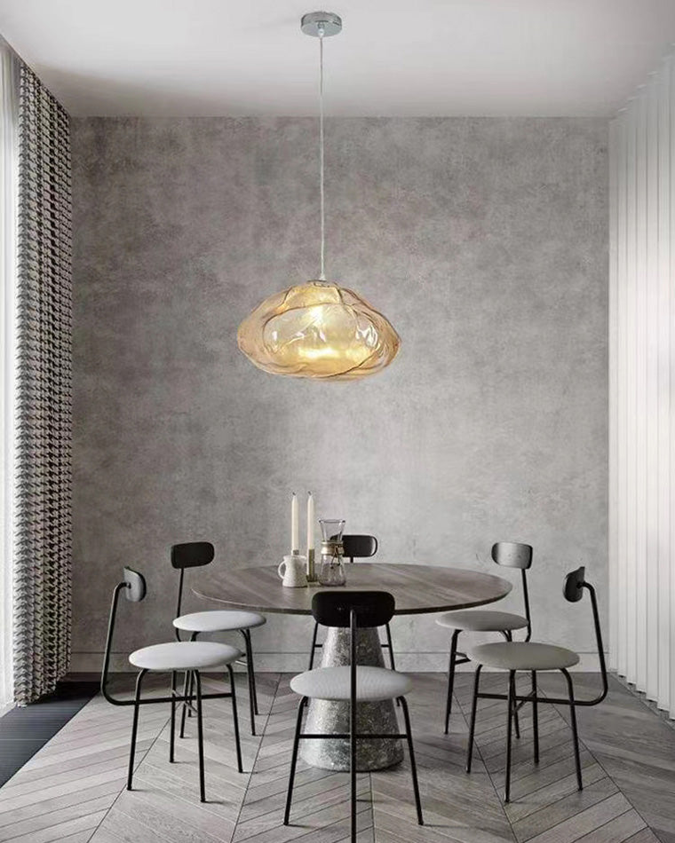 Blown Glass Pendant Light Fixture - Modern Cloud Design for Dining Room & Kitchen Lighting