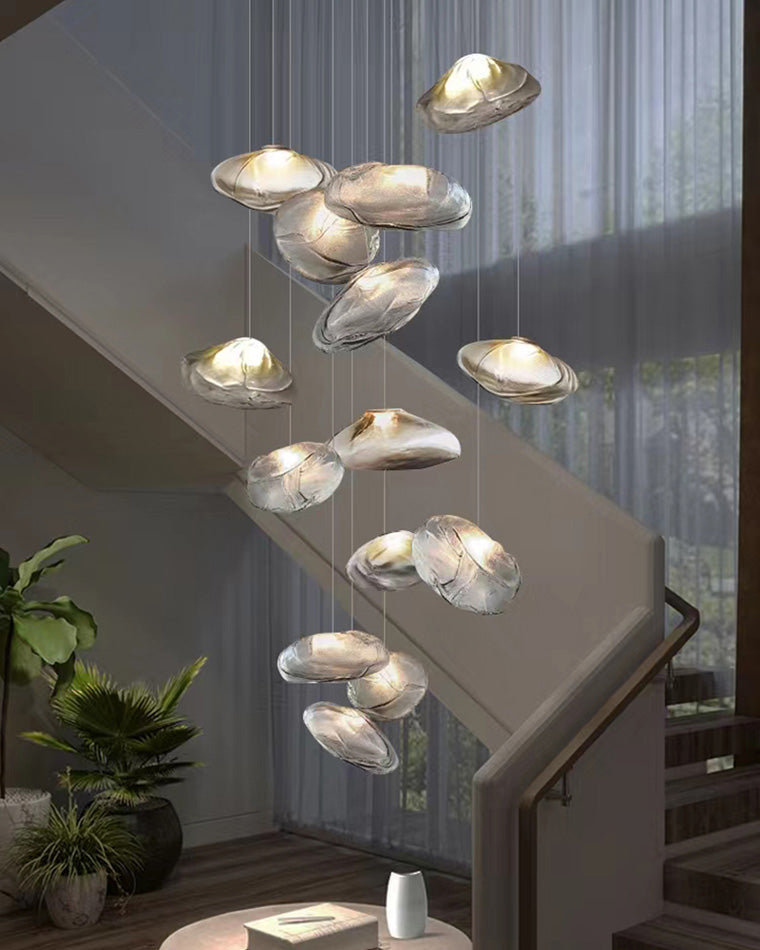 Blown Glass Pendant Light Fixture - Modern Cloud Design for Dining Room & Kitchen Lighting