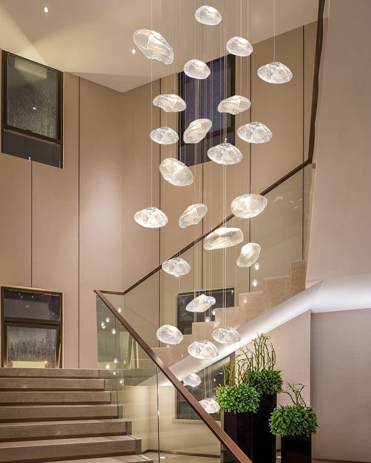 Blown Glass Pendant Light Fixture - Modern Cloud Design for Dining Room & Kitchen Lighting
