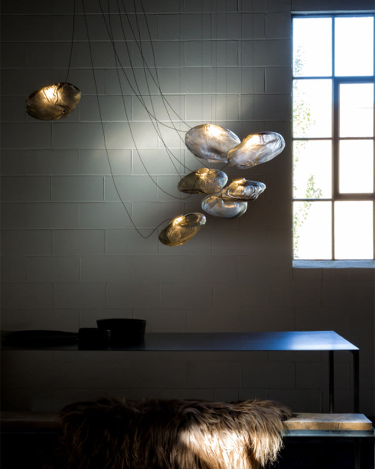 Blown Glass Pendant Light Fixture - Modern Cloud Design for Dining Room & Kitchen Lighting
