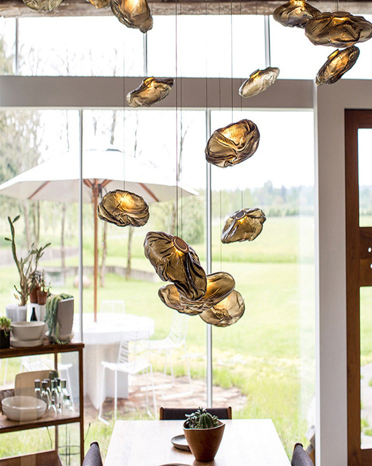 Blown Glass Pendant Light Fixture - Modern Cloud Design for Dining Room & Kitchen Lighting