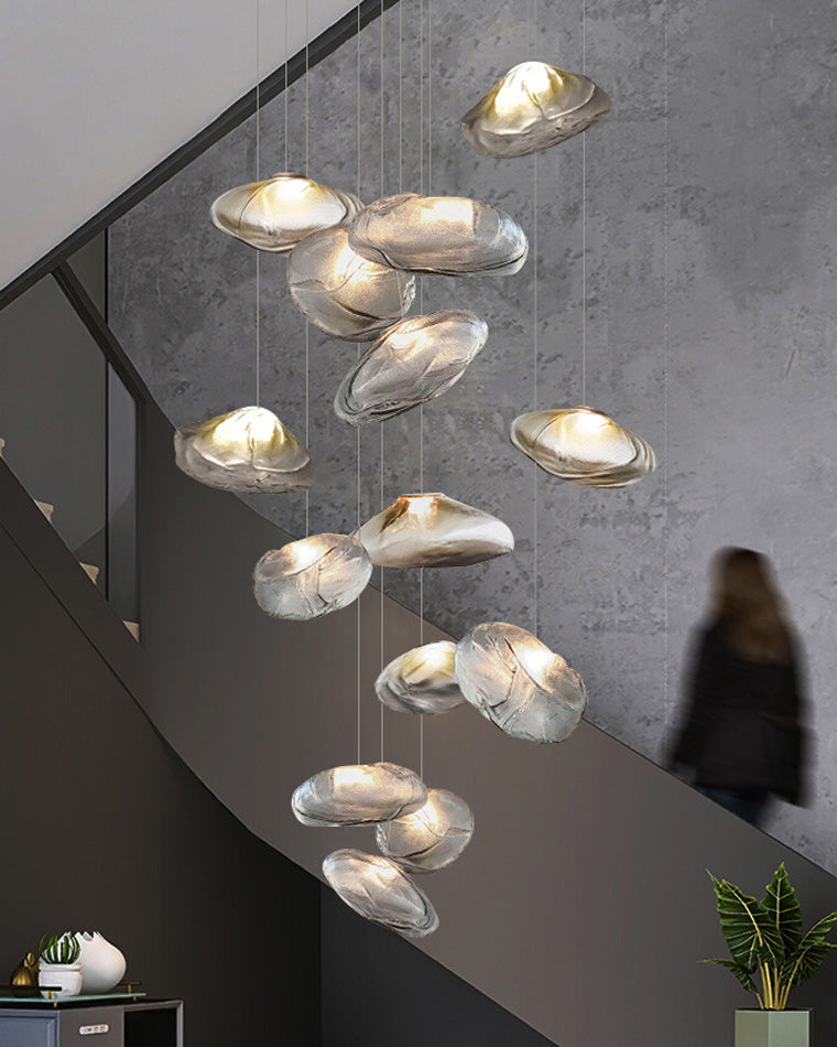 Blown Glass Pendant Light Fixture - Modern Cloud Design for Dining Room & Kitchen Lighting