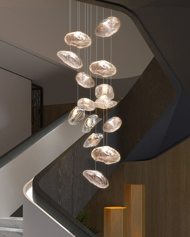 Blown Glass Pendant Light Fixture - Modern Cloud Design for Dining Room & Kitchen Lighting