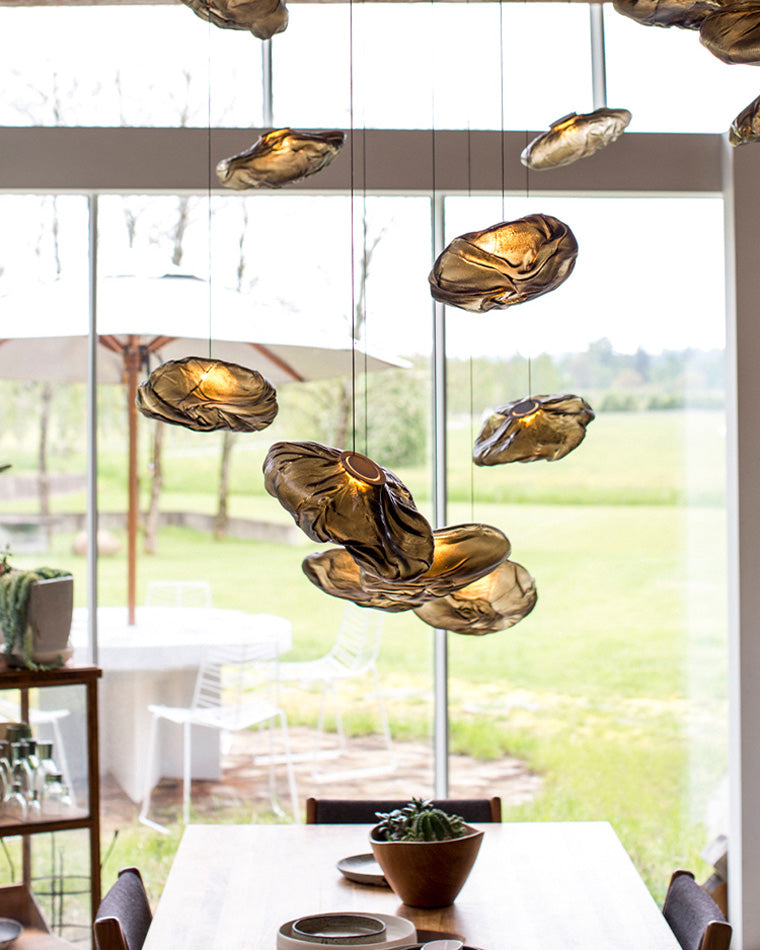 Blown Glass Pendant Light Fixture - Modern Cloud Design for Dining Room & Kitchen Lighting
