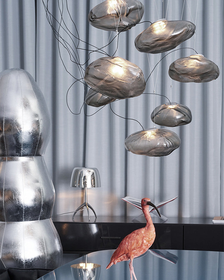 Blown Glass Pendant Light Fixture - Modern Cloud Design for Dining Room & Kitchen Lighting