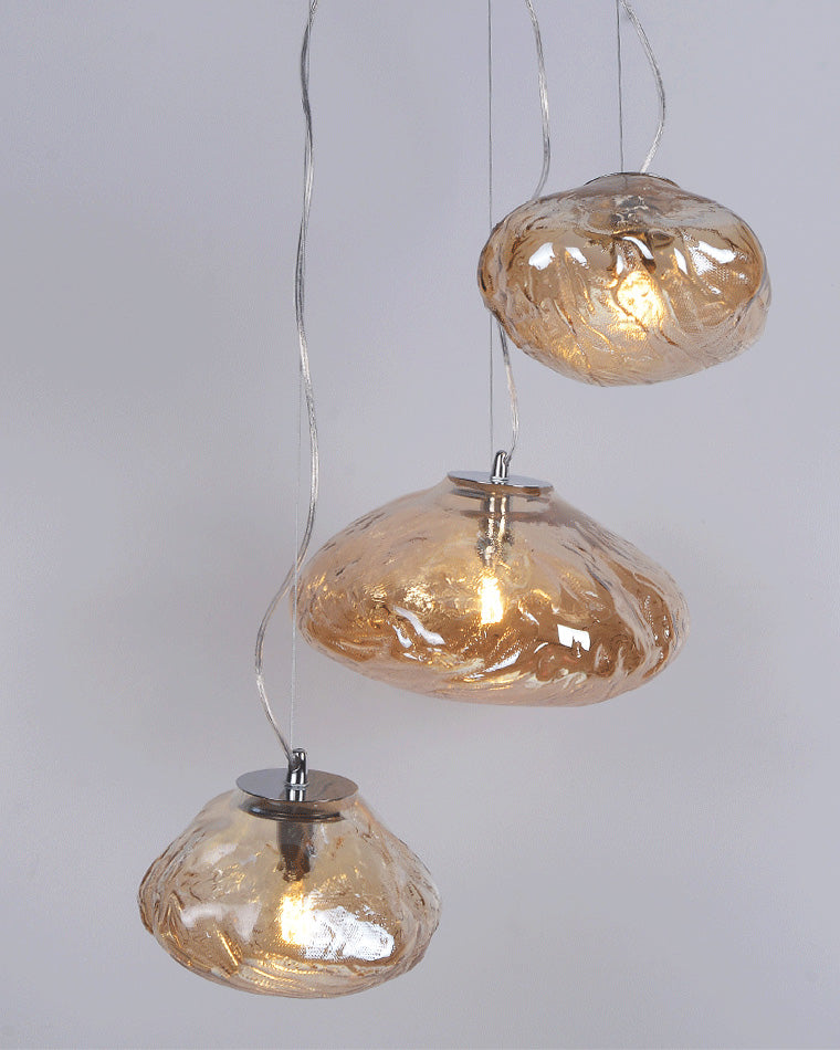 Blown Glass Pendant Light Fixture - Modern Cloud Design for Dining Room & Kitchen Lighting