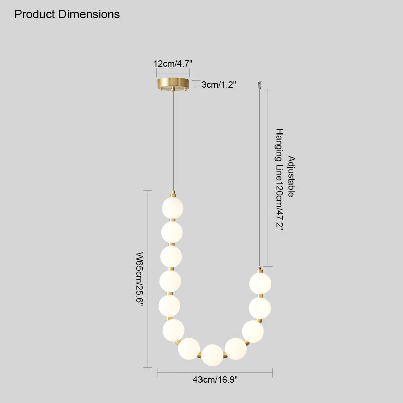 Brass Globe Chandelier Light Fixture - Modern Pearl Design for Dining Room & Living Spaces