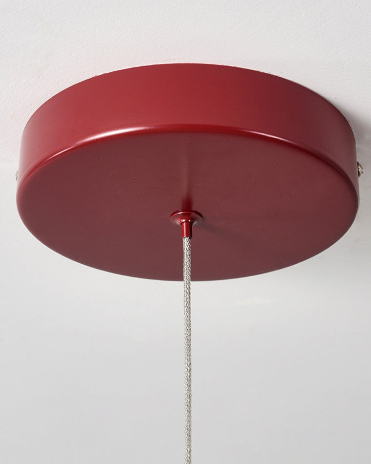 Red Round Chandelier - U-Tube Design for Modern Home Decor & Dining Room Lighting