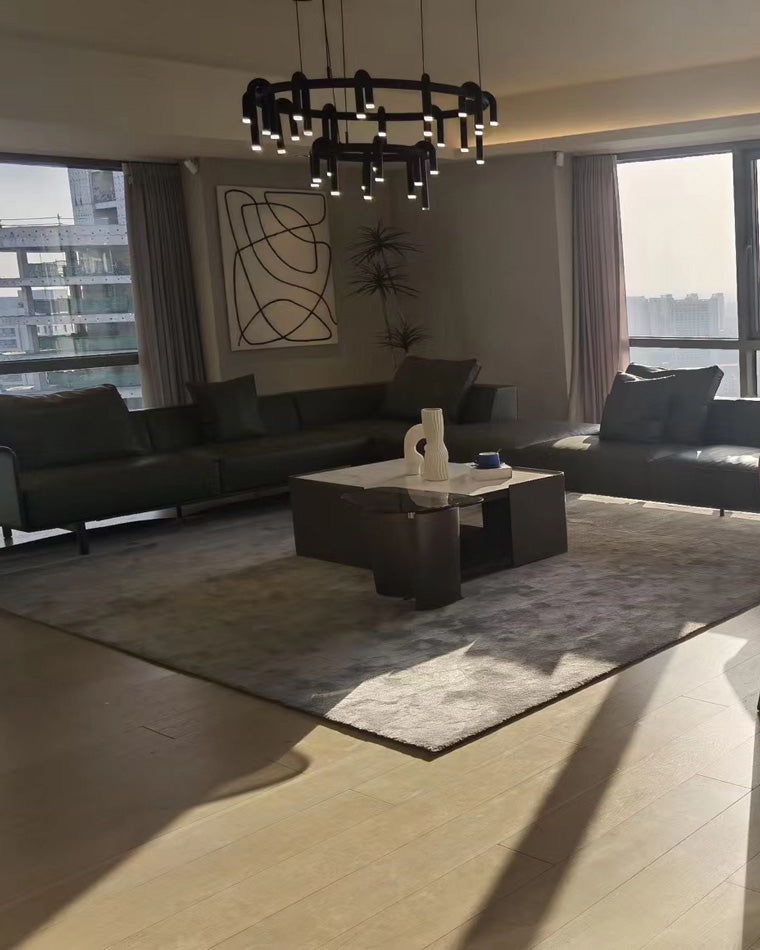 Red Round Chandelier - U-Tube Design for Modern Home Decor & Dining Room Lighting