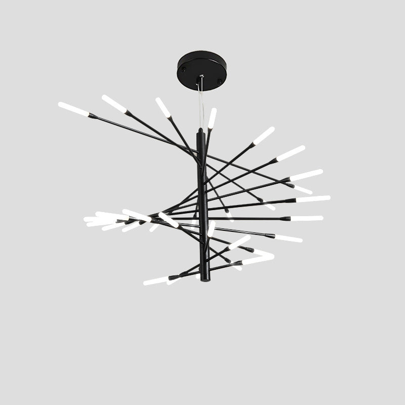 LED Spiral Chandelier - Modern Fireworks Design - Ideal for Living Room & Dining Room Lighting