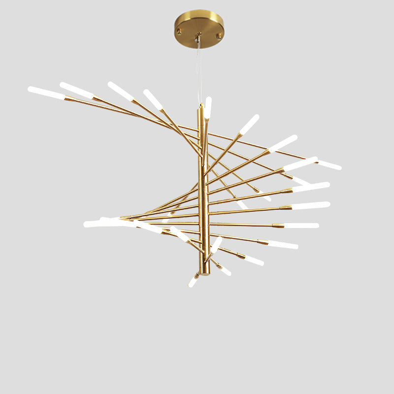LED Spiral Chandelier - Modern Fireworks Design - Ideal for Living Room & Dining Room Lighting
