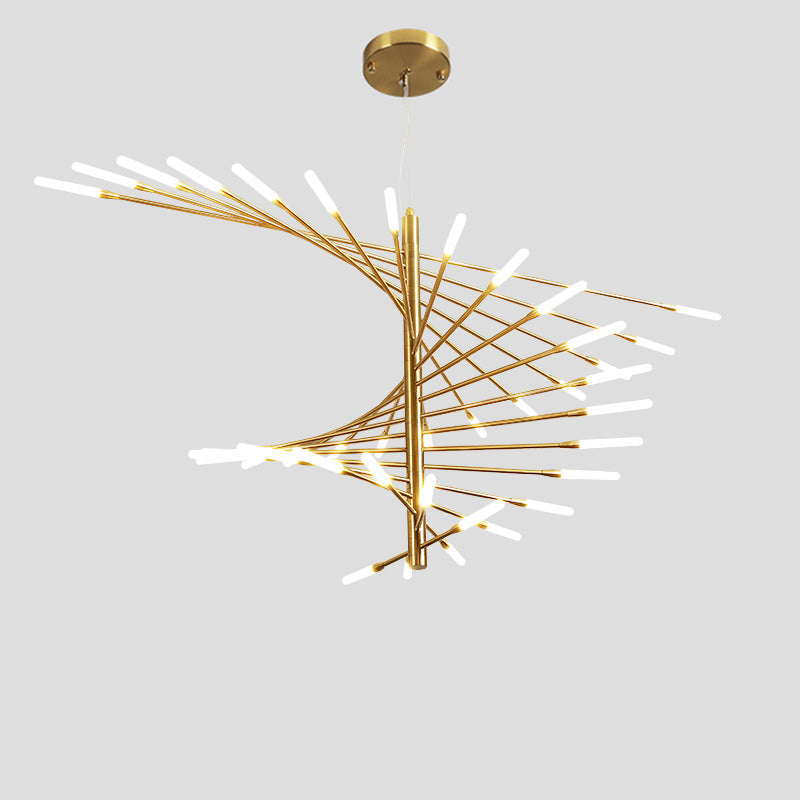 LED Spiral Chandelier - Modern Fireworks Design - Ideal for Living Room & Dining Room Lighting