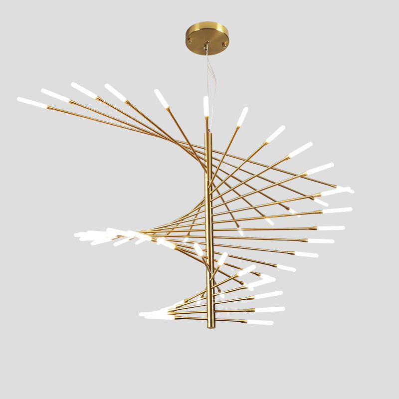 LED Spiral Chandelier - Modern Fireworks Design - Ideal for Living Room & Dining Room Lighting