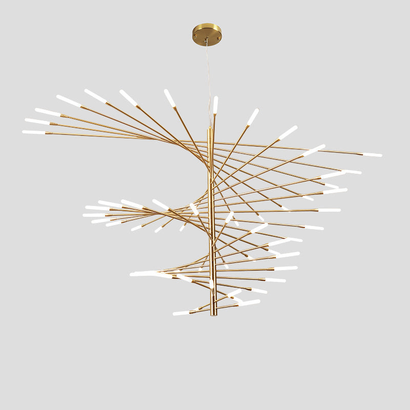 LED Spiral Chandelier - Modern Fireworks Design - Ideal for Living Room & Dining Room Lighting