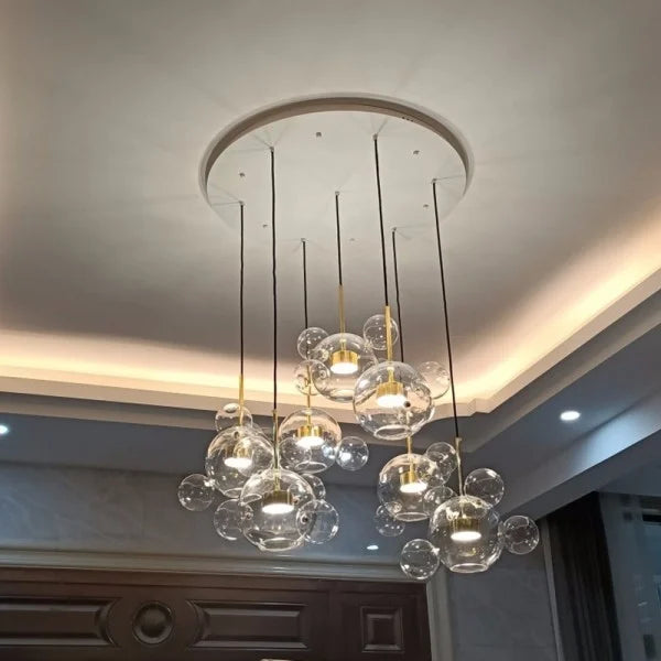 LED Chandelier Light Fixture - Modern Crystal Design for Dining Room & Living Room Decor